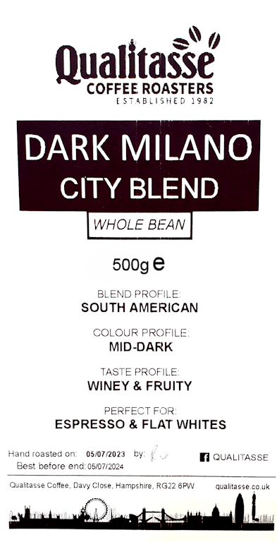 Dark Milano Coffee Beans 500g by ANVIL Coffee Roasters