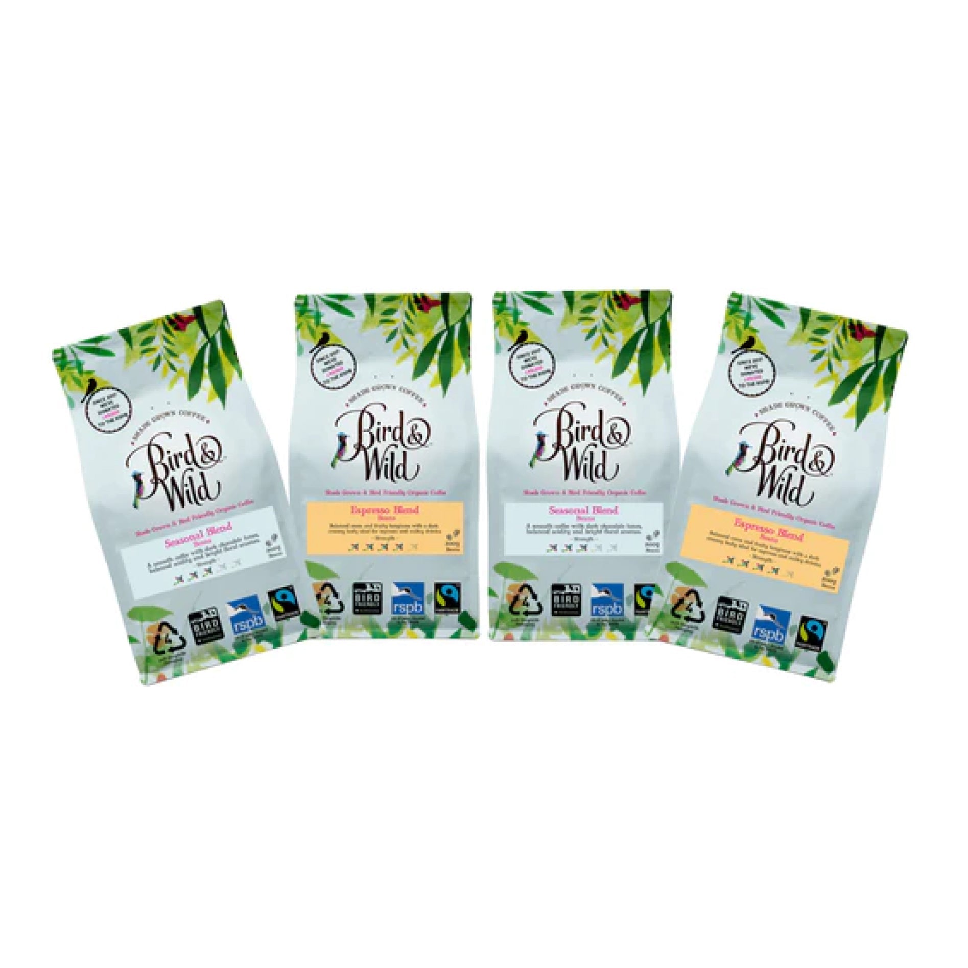 Bundle - Mix of Medium & Dark Roast Espresso Coffee - 4x200g by Bird & Wild