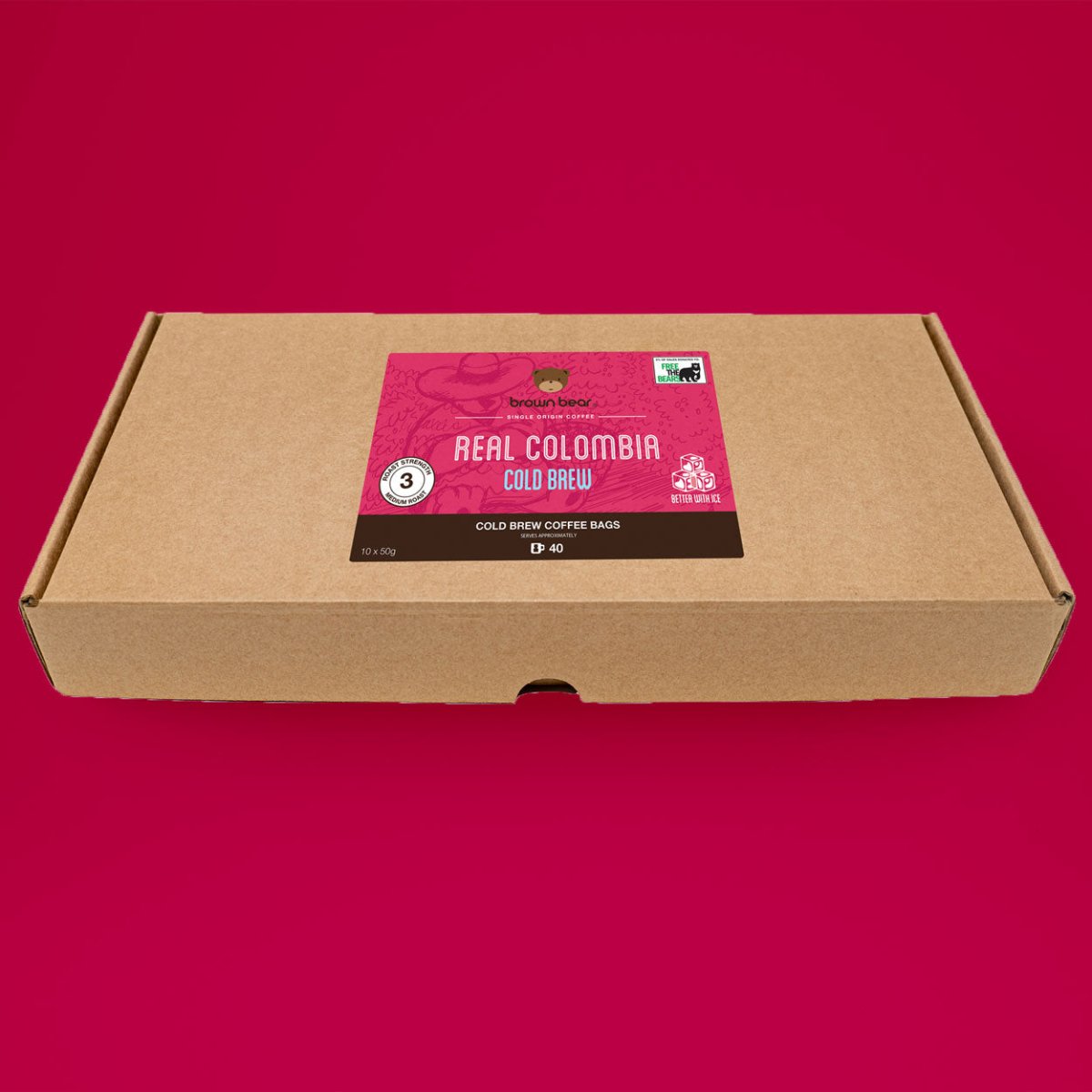 Cold Brew Coffee 10x50g | Real Colombian by Brown Bear