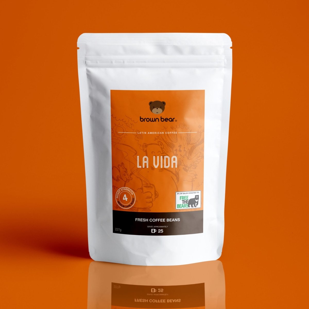 Medium Dark Roast Coffee - La Vida Espresso - Strength 4…