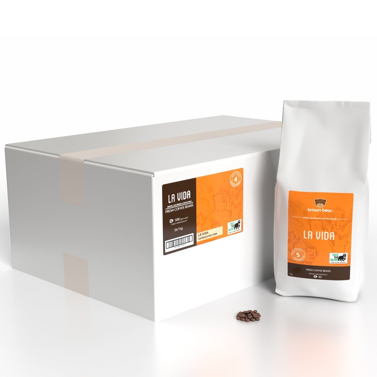 Medium Dark Roast Coffee Case 6x1kg - La Vida by Brown…