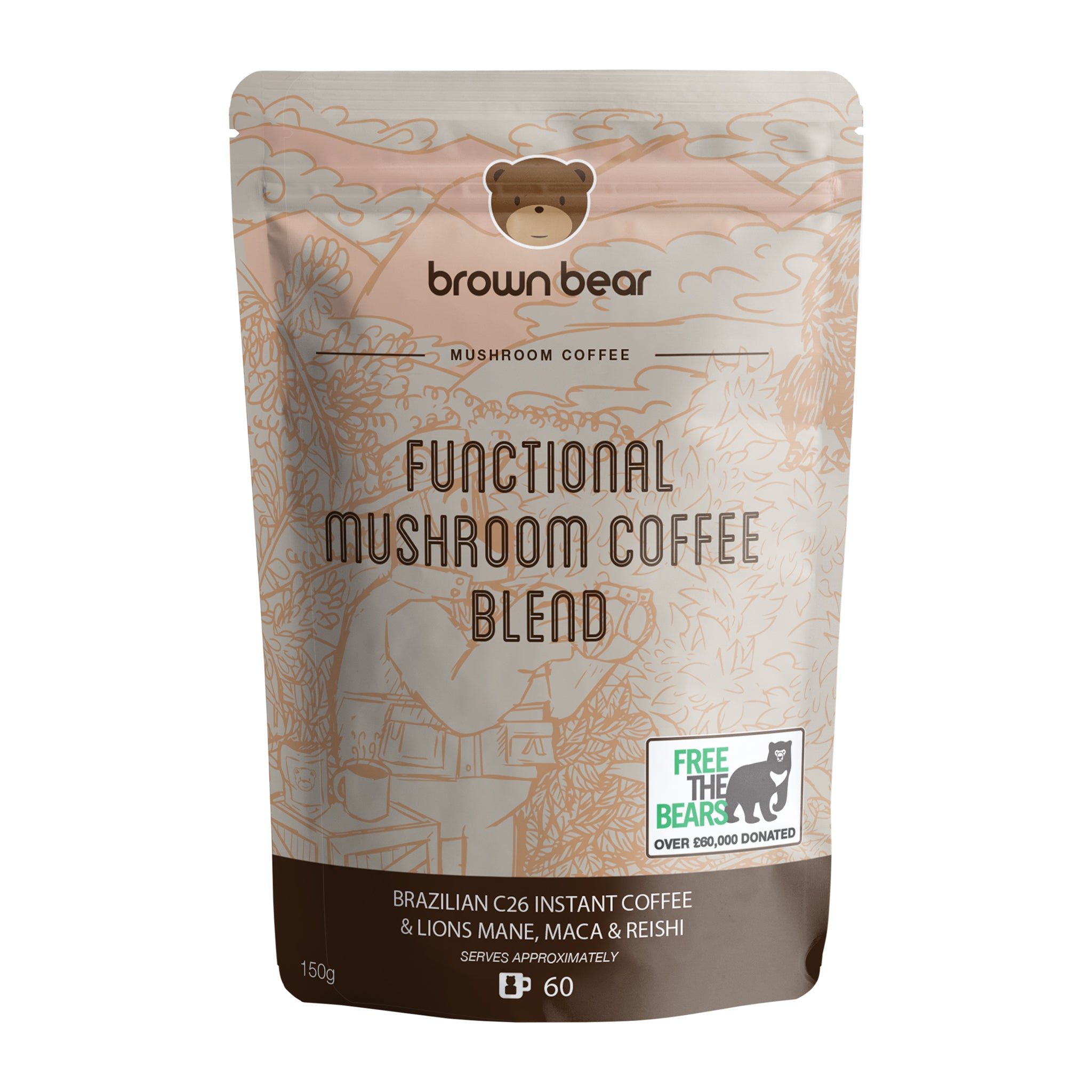 Lions Mane Instant Coffee + Mushroom Blend - 150g by…