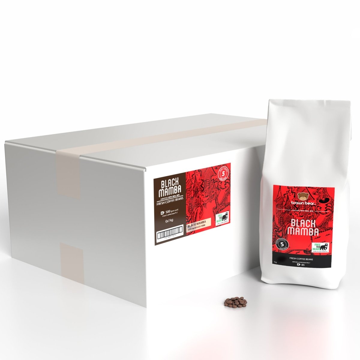 Ultra Dark Roast Coffee Case 6x1kg - Black Mamba by…