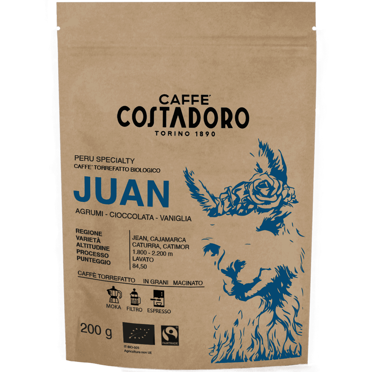 Peru Juan ground for espresso by Caffè Costadoro