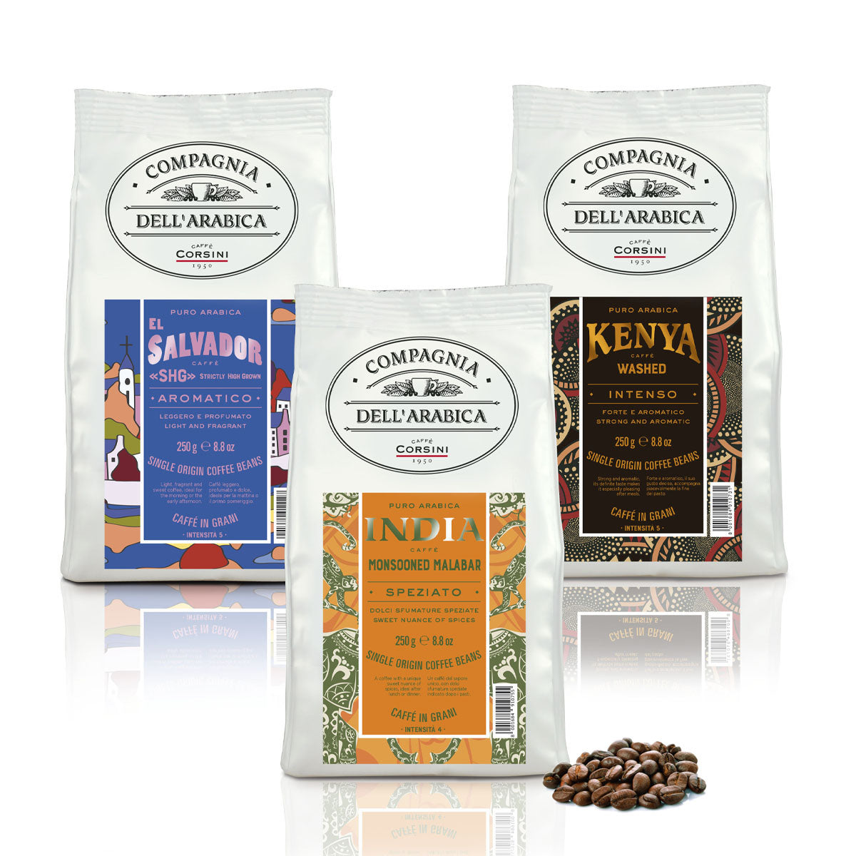 Coffee beans | El Salvador - India - Kenya | 3 X 250g by…