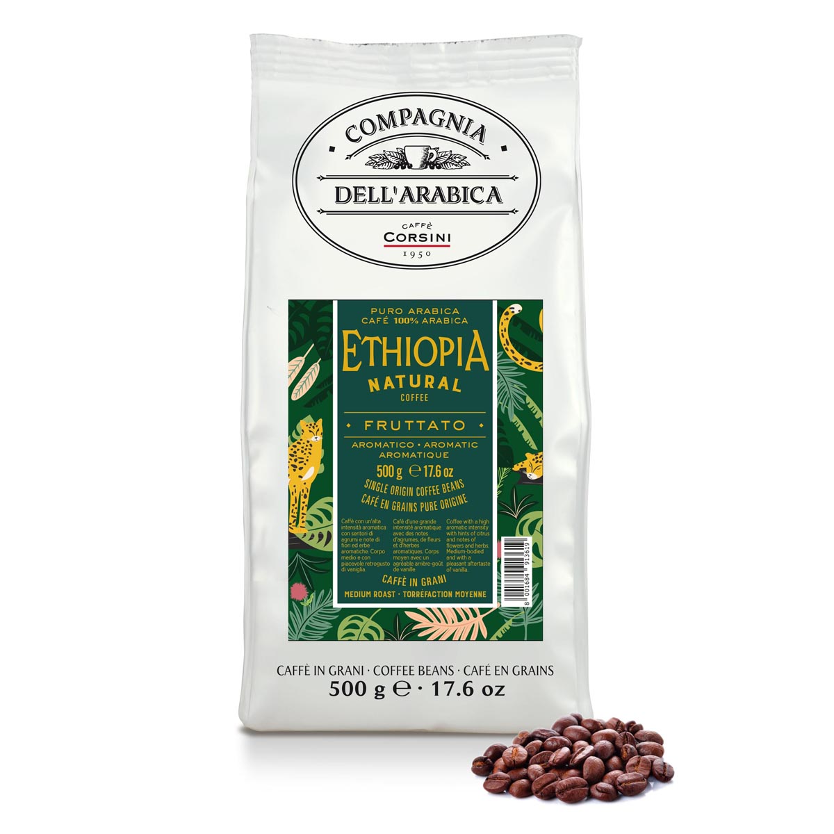 Coffee beans | Ethiopia Natural Coffee | 100% Arabica | 500g | Box of 15 packs — Ethiopia
