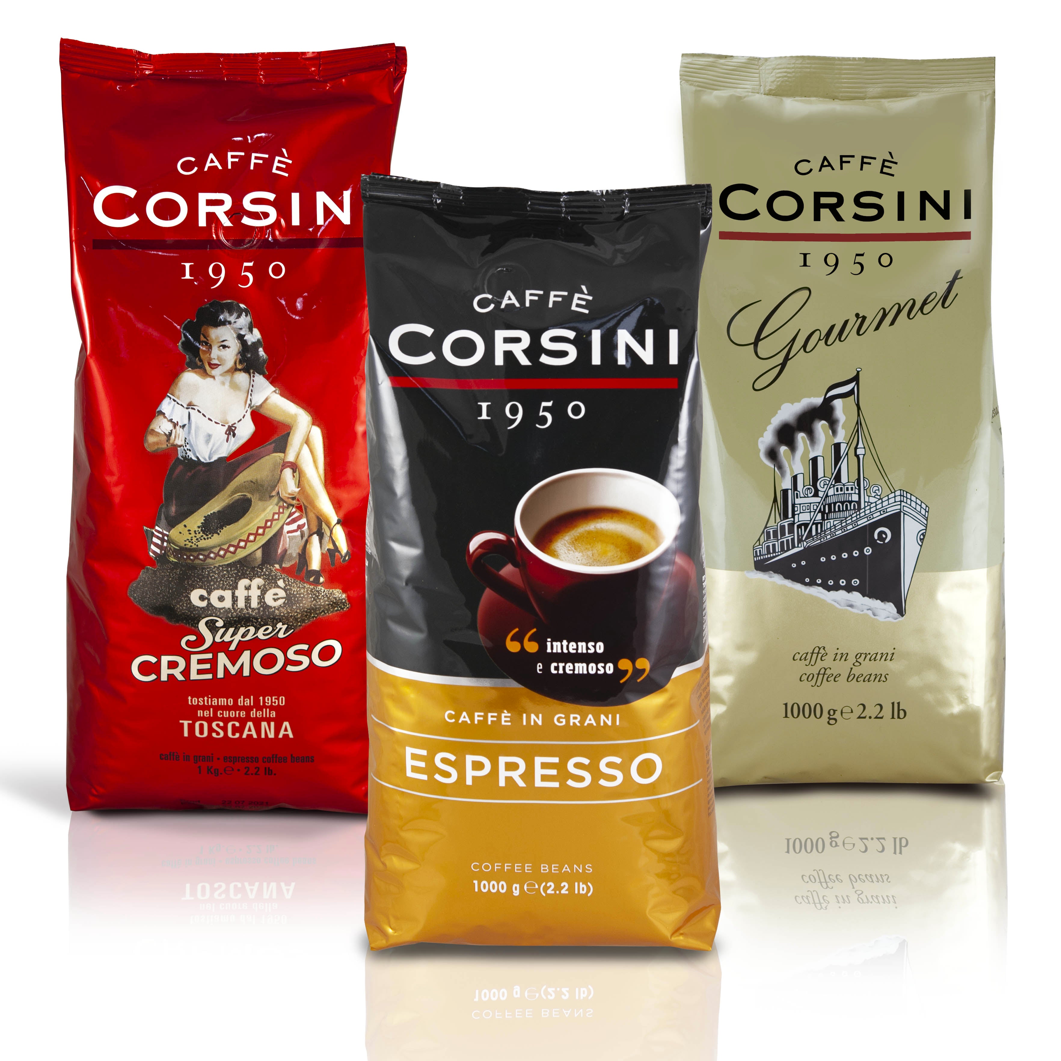 Coffee bean set | 1 kg each packet by Caffè Corsini