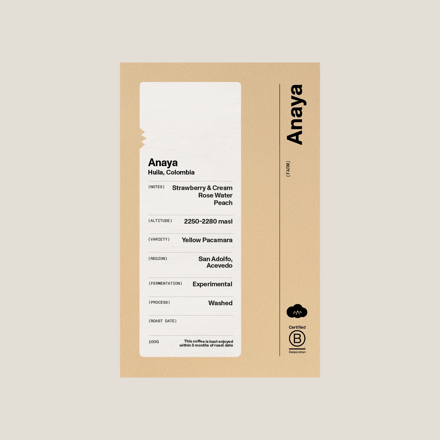 Colombia | Anaya (Yellow Pacamara) 100g by Cloud Picker
