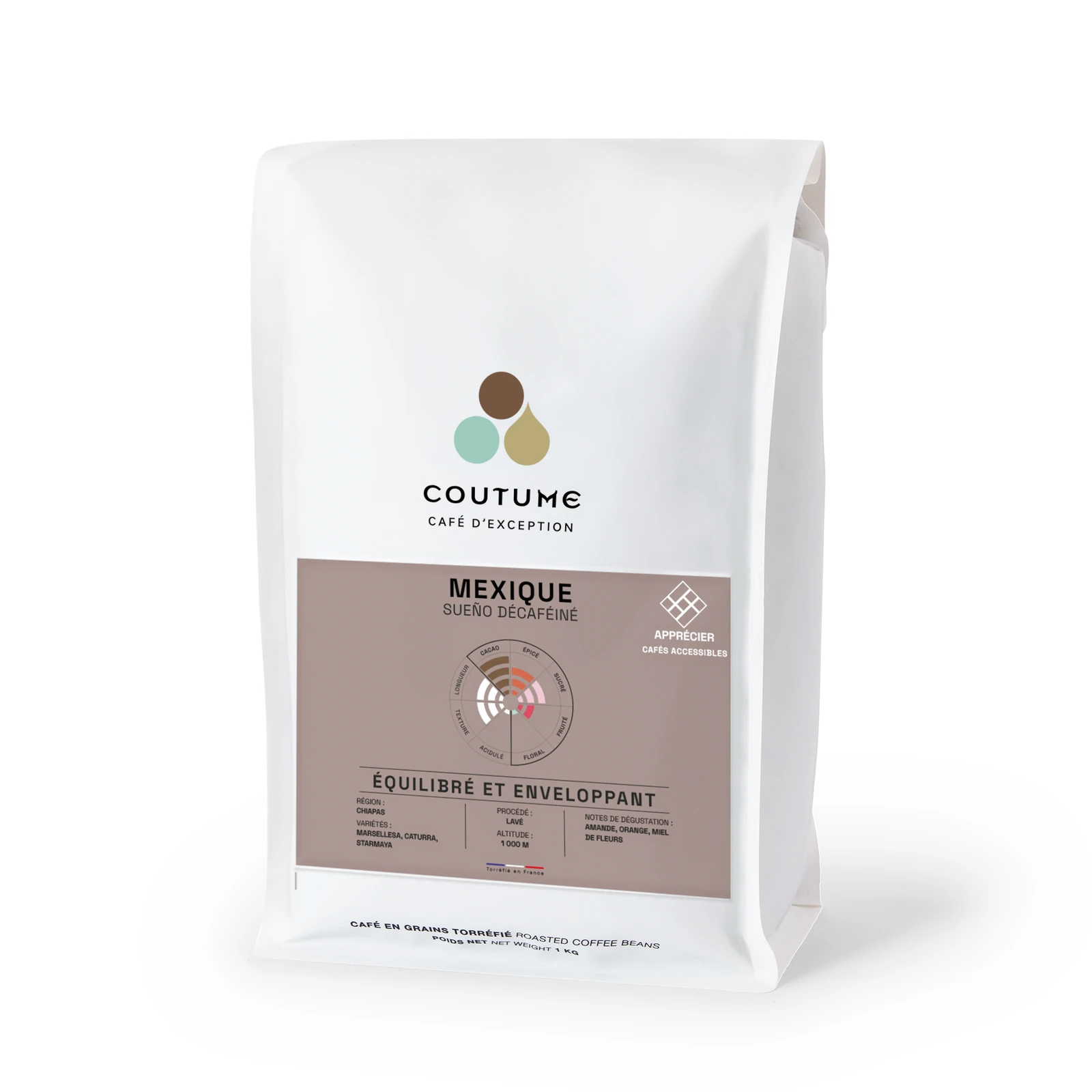 Mexico Sueño Decaffeinated Coffee 1kg by Coutume Cafe