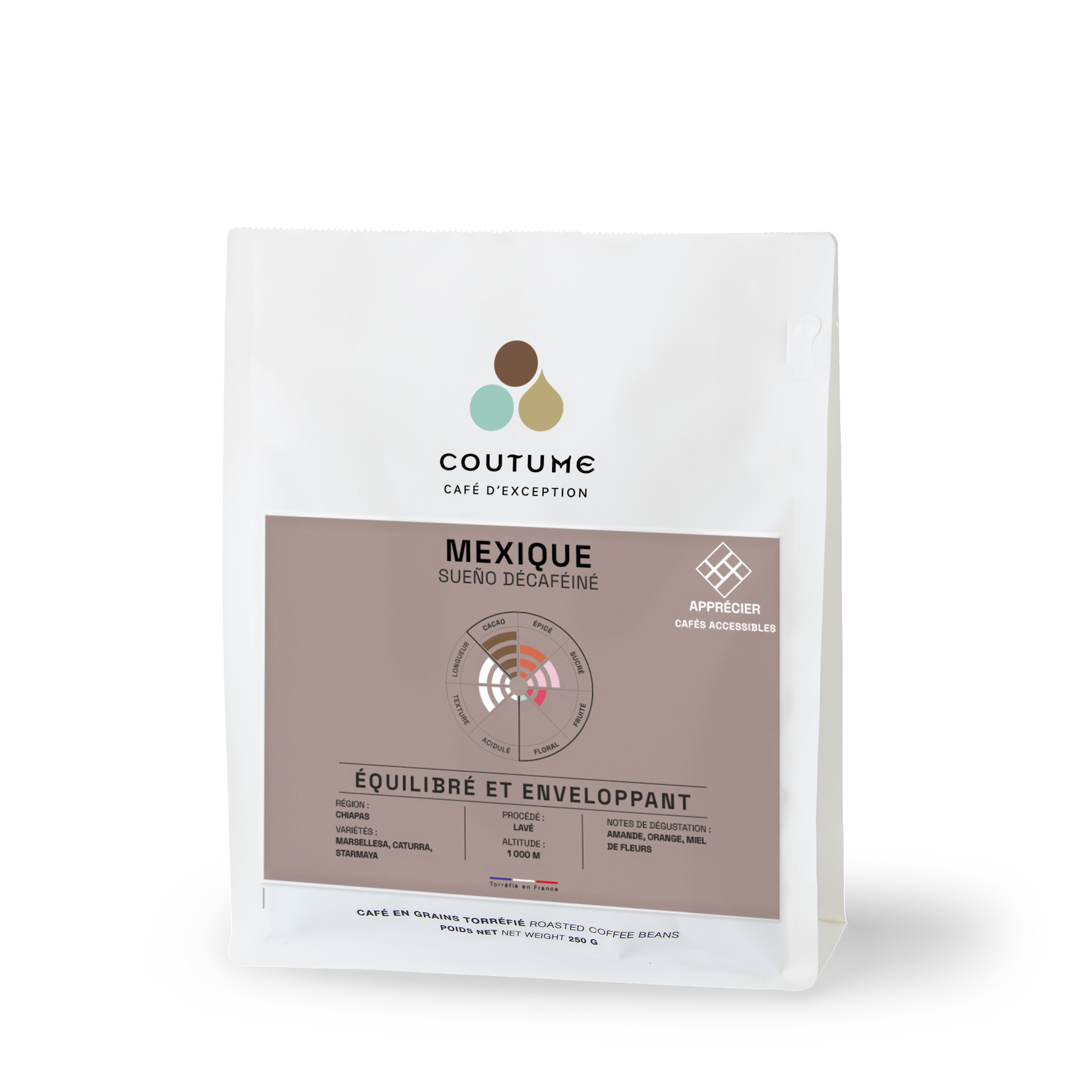 Mexico Sueño Decaffeinated Coffee 250g by Coutume Cafe