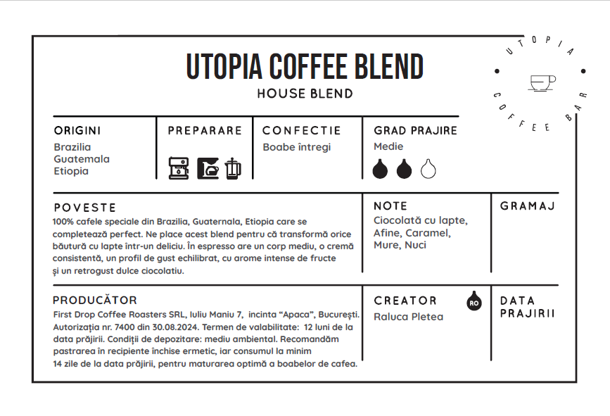 UTOPIA Coffee Bar Blend 250G by Dropshot Coffee