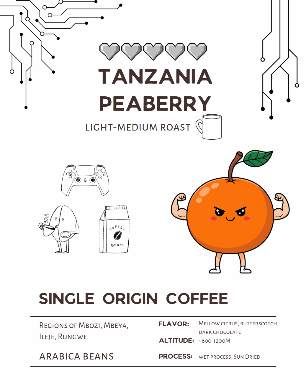 Tanzania Mutwari Peaberry — Tanzania by Engineering Energy Coffee Co.