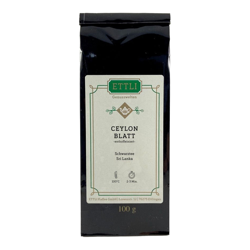 Black Tea Ceylon Leaf Decaffeinated 100 g by Ettli