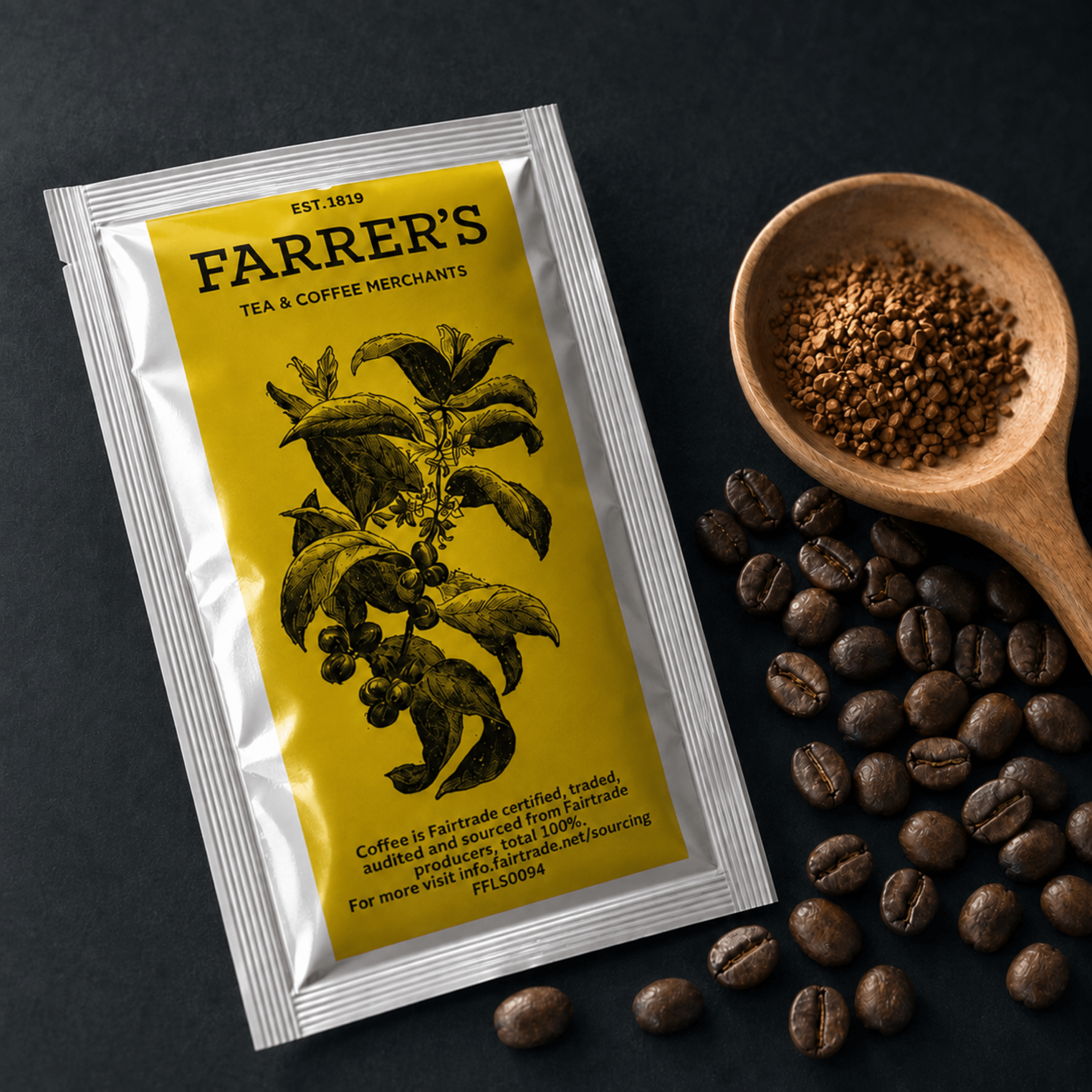 Fairtrade Colombian Instant Coffee Sachets by Farrers…