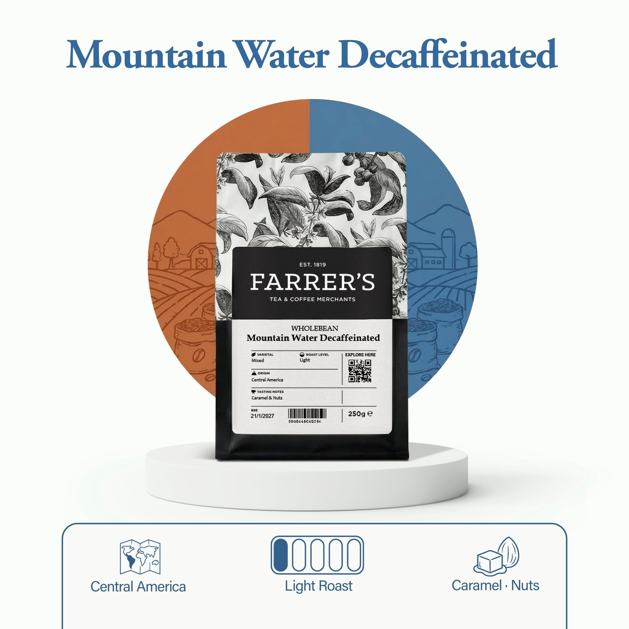 Mountain Water Decaffeinated Coffee by Farrers Coffee