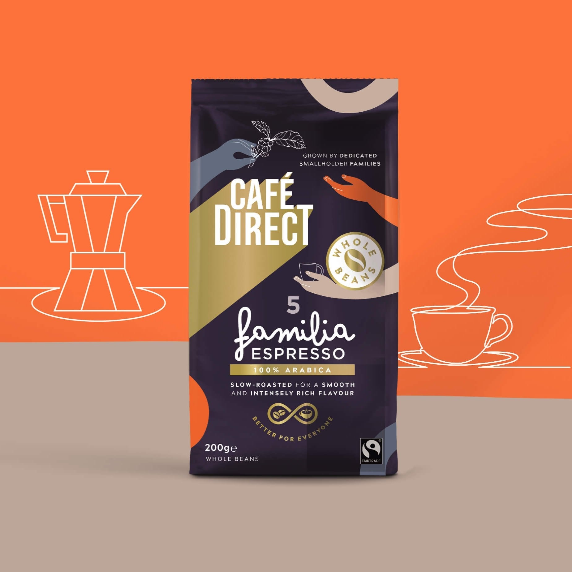 Cafédirect Familia Espresso Arabica Coffee Beans (200g)…