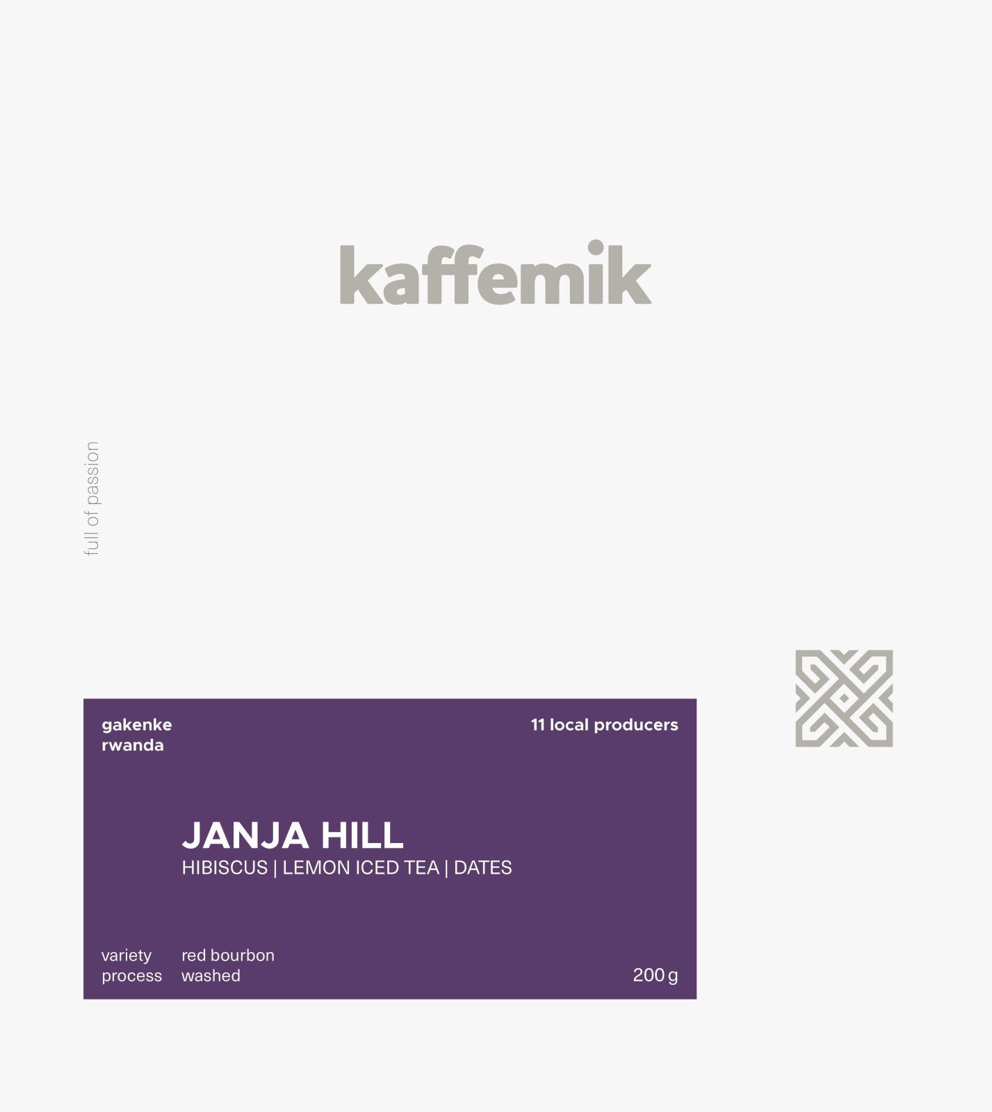 JANJA HILL | Rwanda | Washed by kaffemik coffee roasters