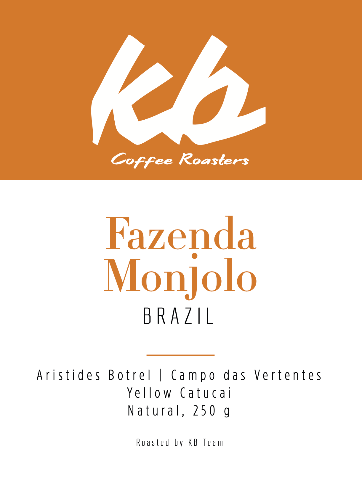 Espresso Brazil - Monjolo by KB Coffee Roasters