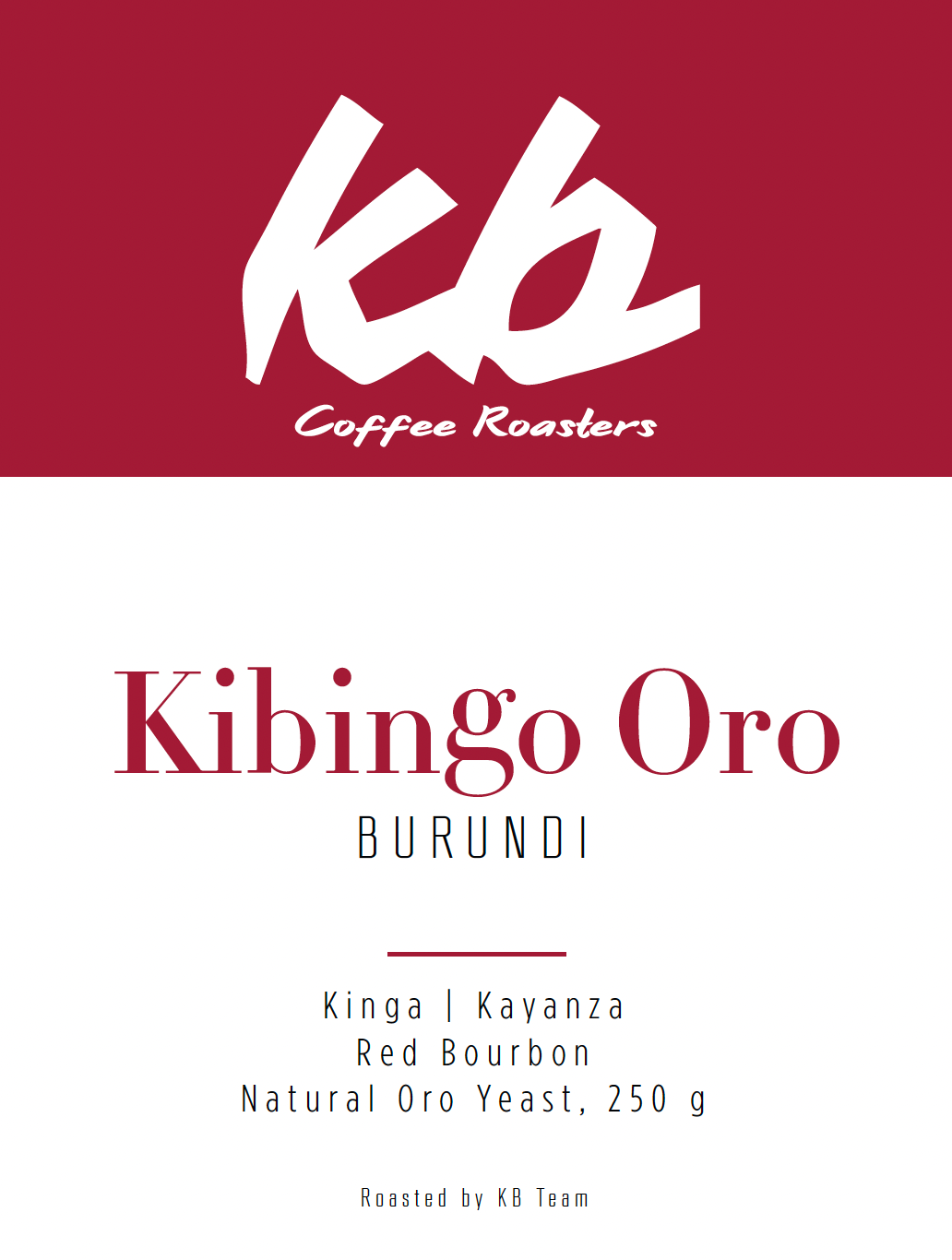 Burundi - Kibingo Oro by KB Coffee Roasters