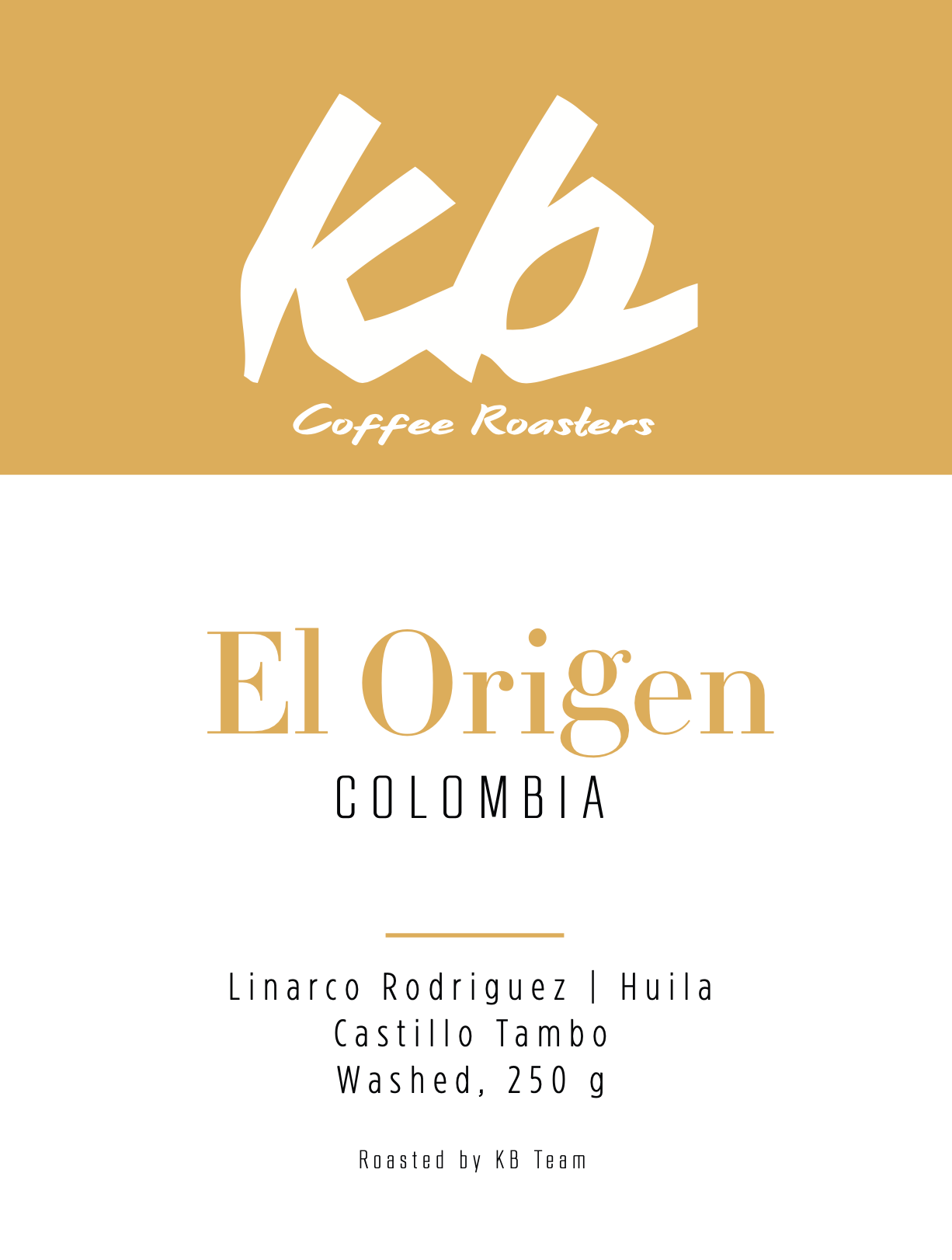 Espresso - Colombia - El Origen by KB Coffee Roasters