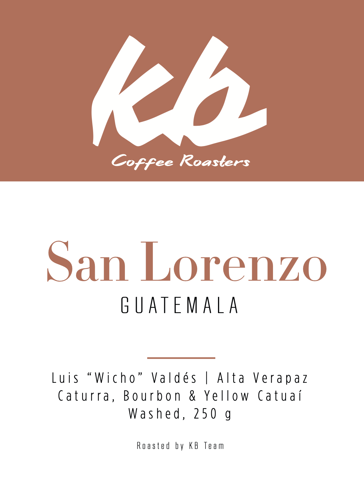 Espresso - Guatemala - San Lorenzo by KB Coffee Roasters