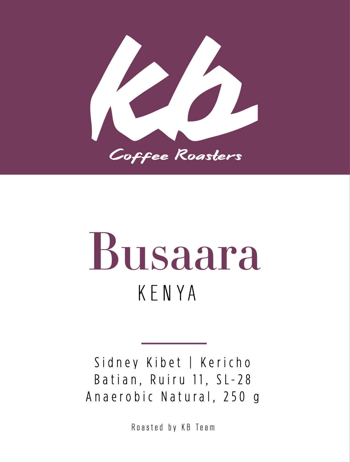 Kenya - Busaara Anaerobic by KB Coffee Roasters