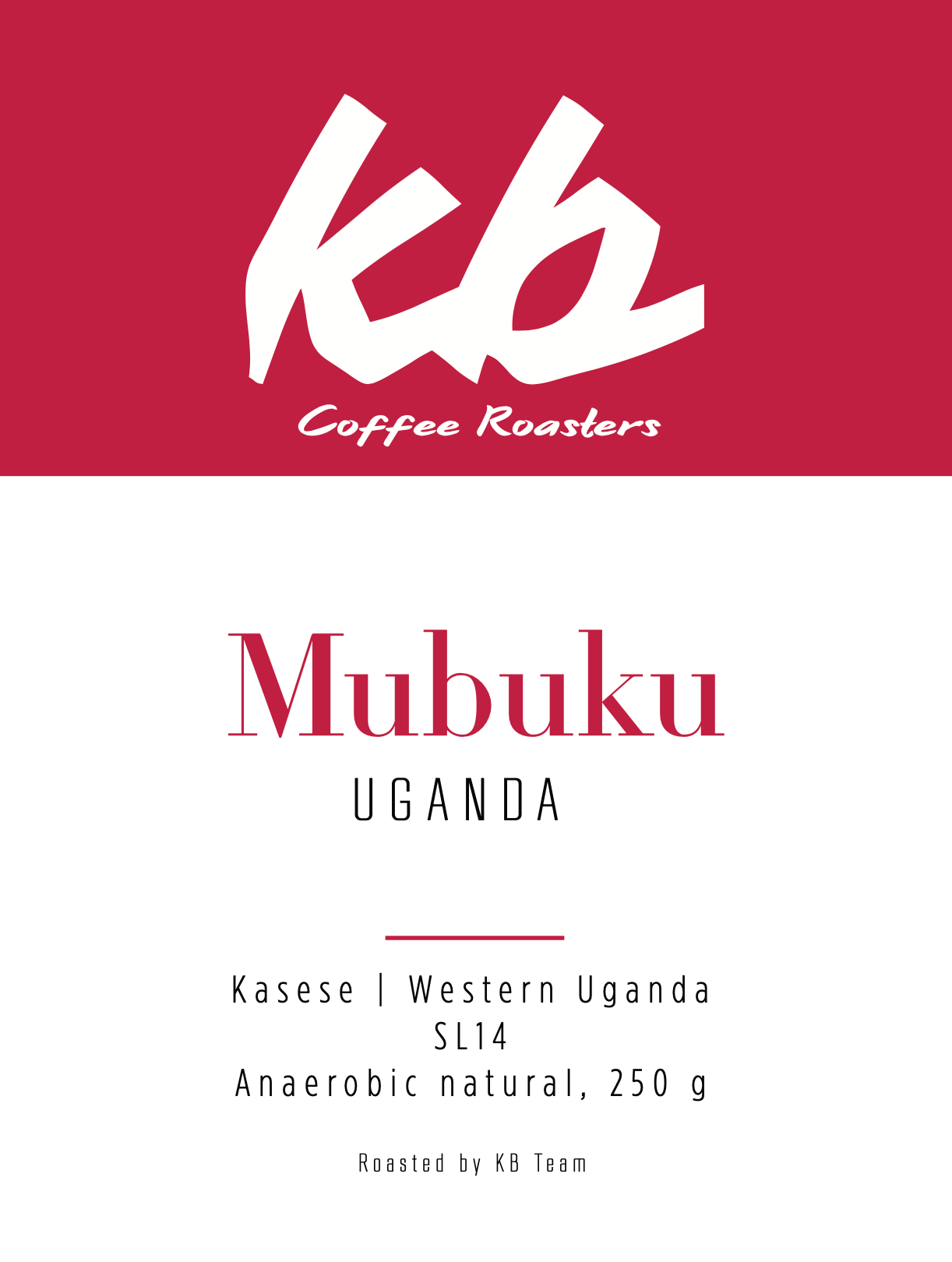Uganda - Mubuku by KB Coffee Roasters