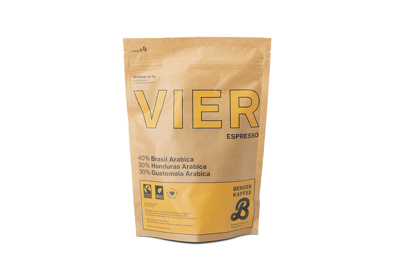 BIO ESPRESSO Bergen Kaffee VIER E.S.E. Coffee Pods 44mm…