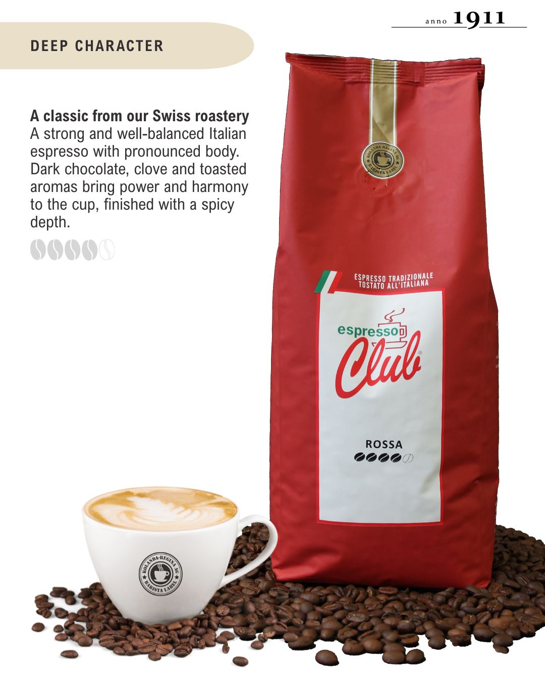 Espresso Club ROSSA 1kg Beans by Kolanda-Regina AG