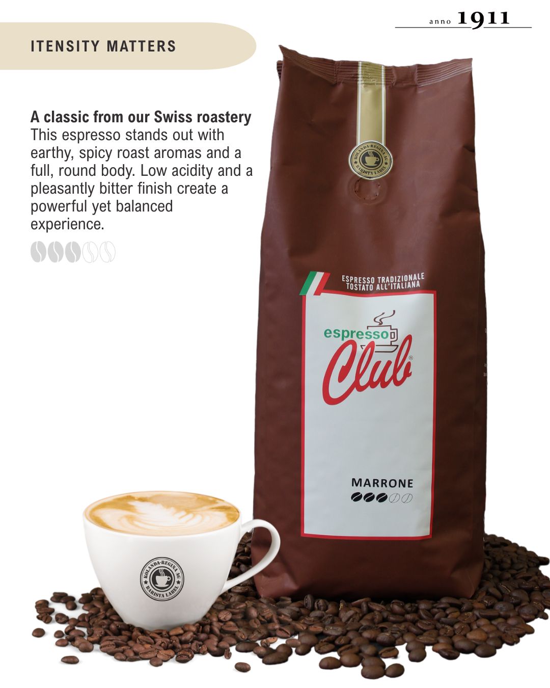 Espresso Club MARRONE 1kg Beans by Kolanda-Regina AG