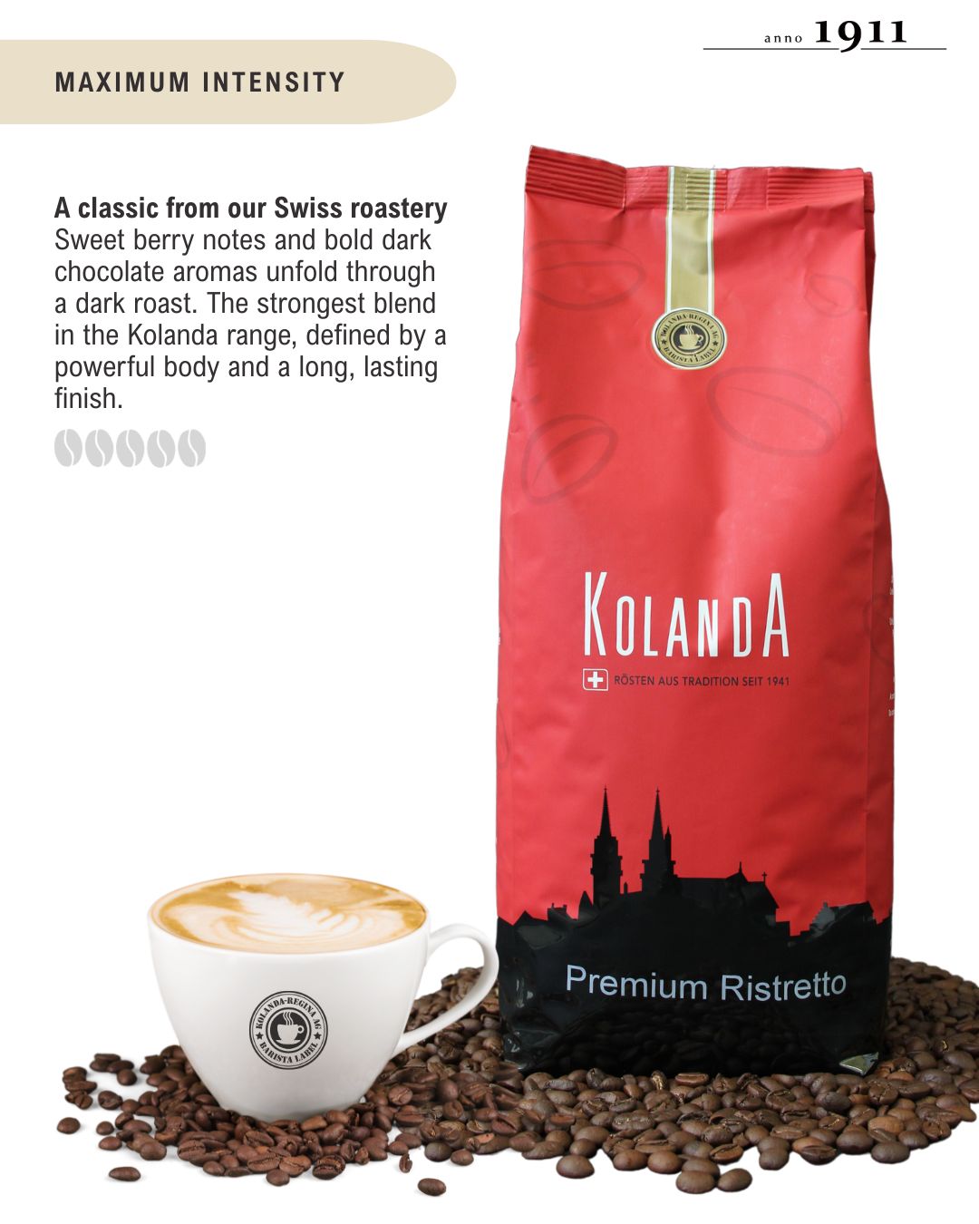 Kolanda PREMIUM RISTRETTO 1kg Beans by Kolanda-Regina AG