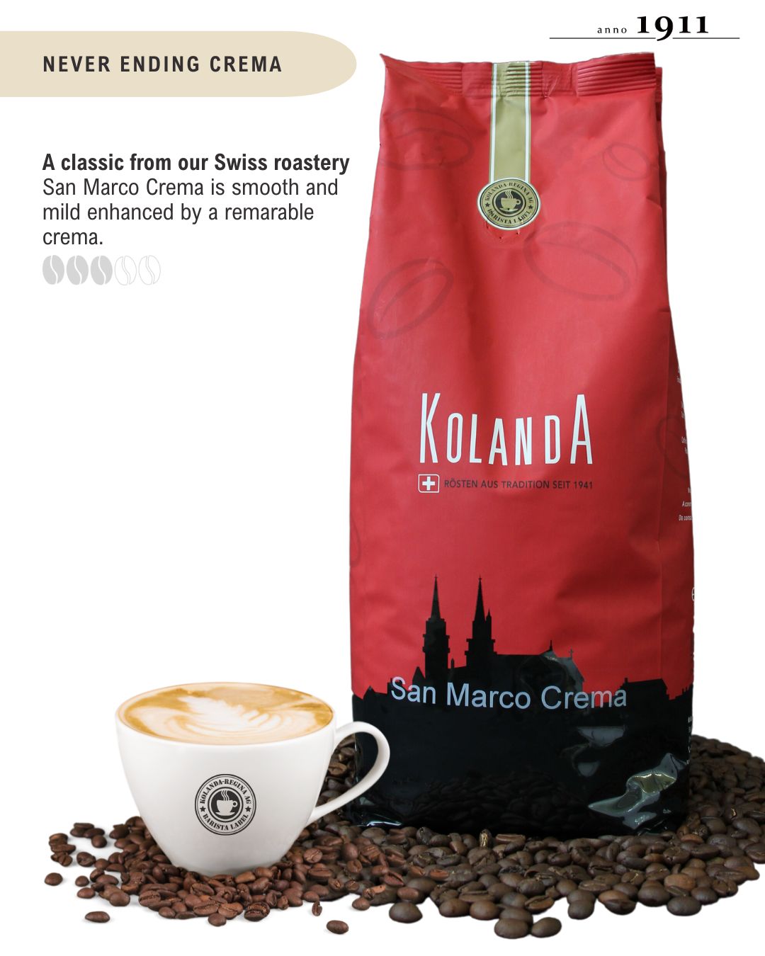 Kolanda SAN MARCO CREMA 1kg Beans by Kolanda-Regina AG
