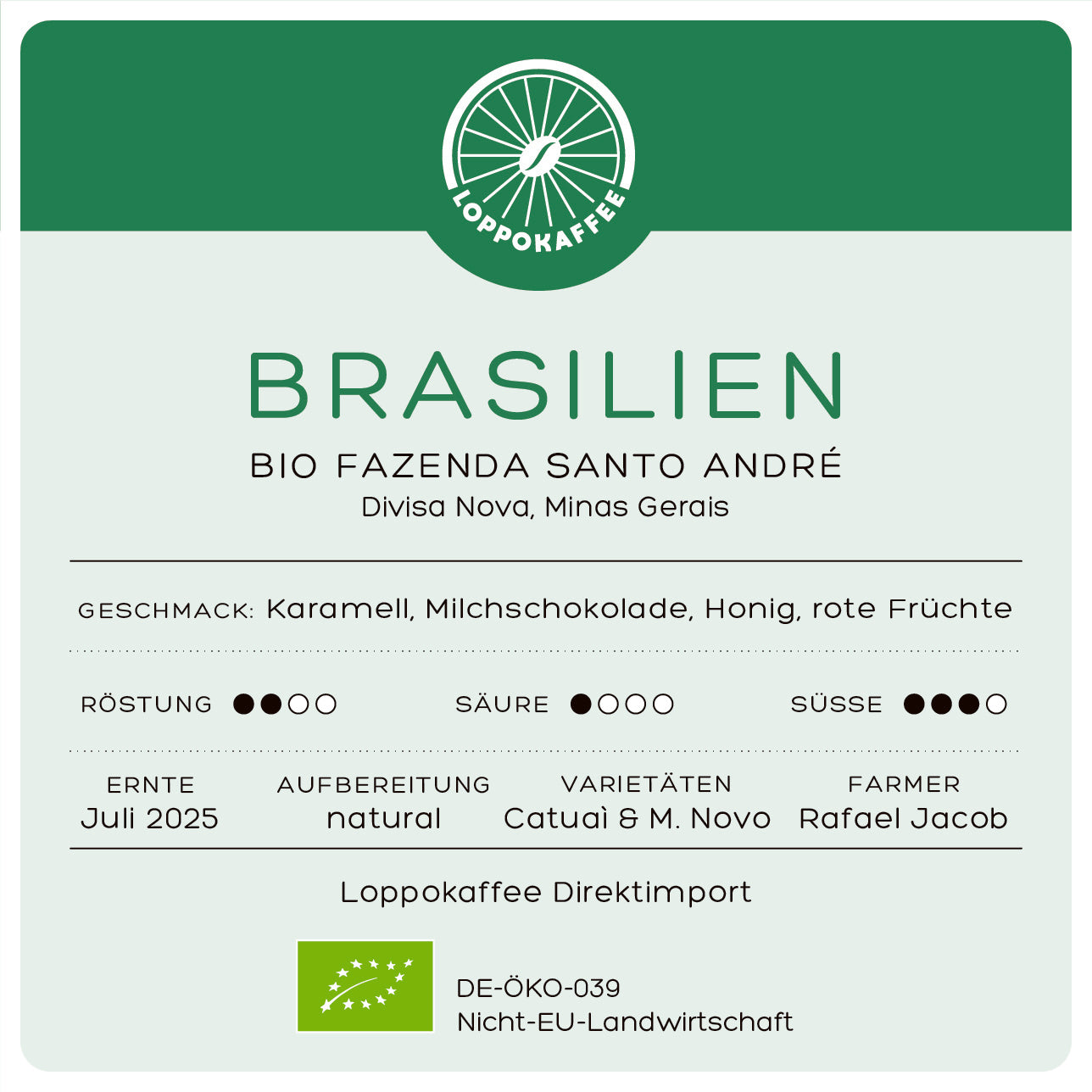 BIO BRAZILIAN FAZENDA SANTO ANDRÉ natural Harvest 2025…