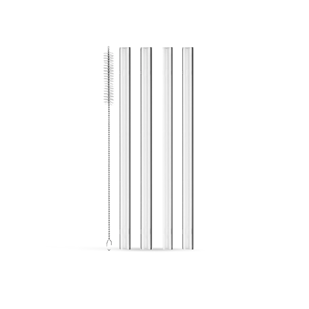 Set - 4 glass straws 20 cm Halm by Maisonmerling
