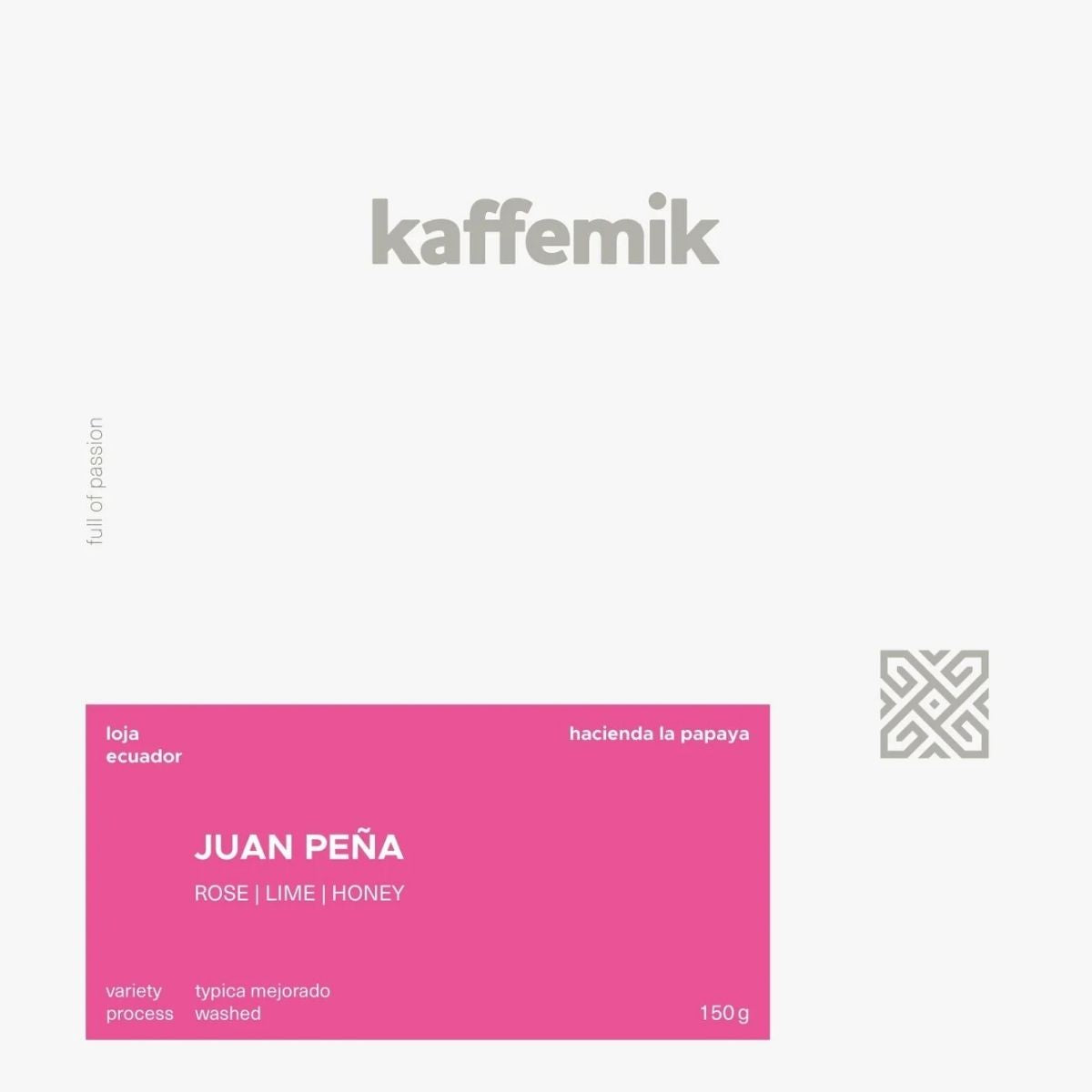 Ecuador "Juan Peña" Washed Typica Mejorado - Kaffemik by…