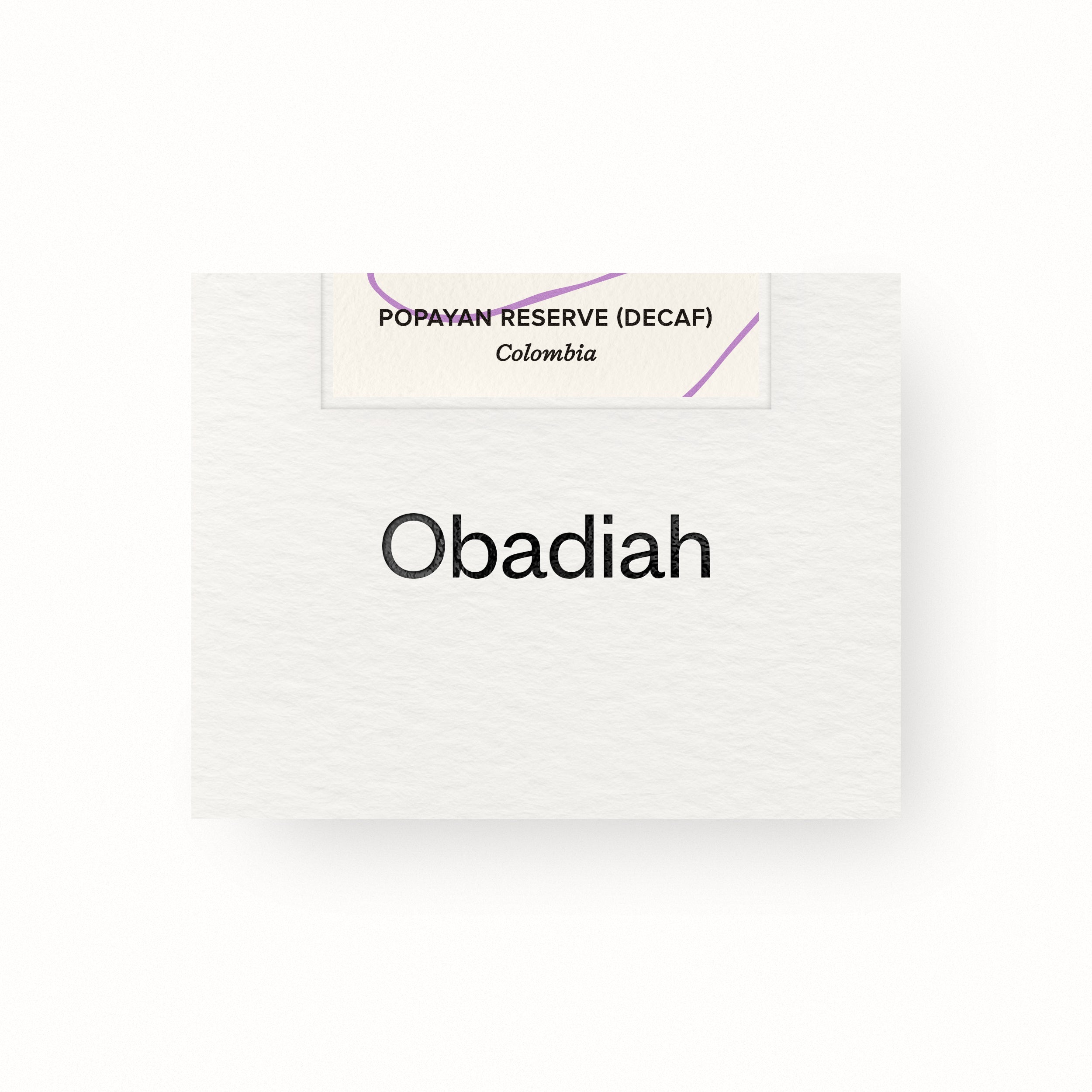 Popayan Reserve, Colombia (Decaf) by Obadiah Coffee