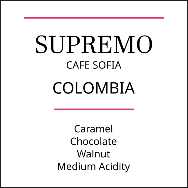 Colombia Supremo Café Sofía Dark Roast by Pebble & Pine