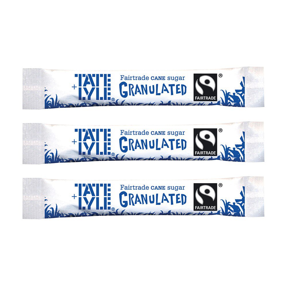 Tate & Lyle Fairtrade Granulated White Sugar Sticks - 1000 Pack by Pure Roast Coffee