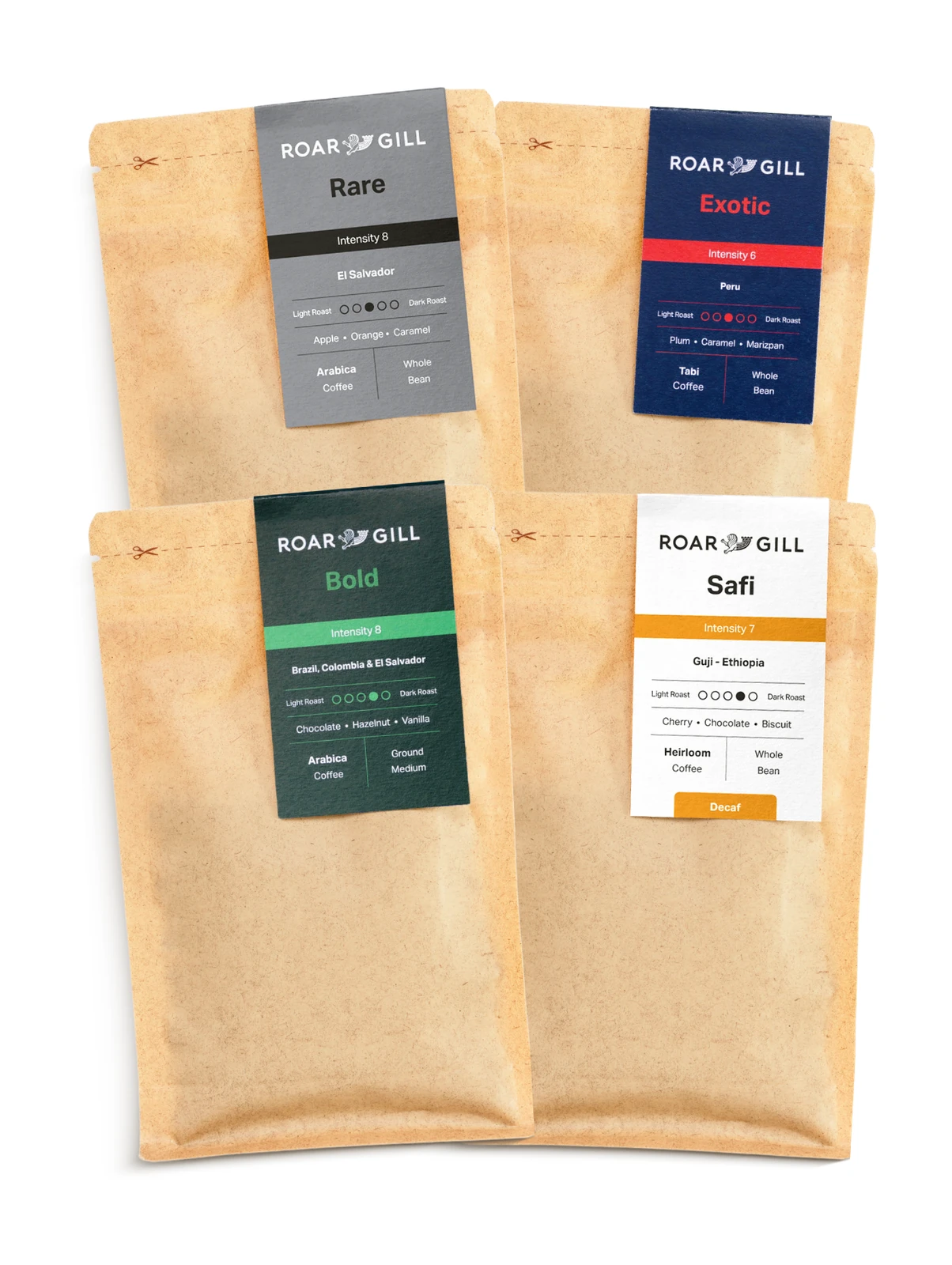 1kg Whole Bean Coffee Bundle by Roar Gill