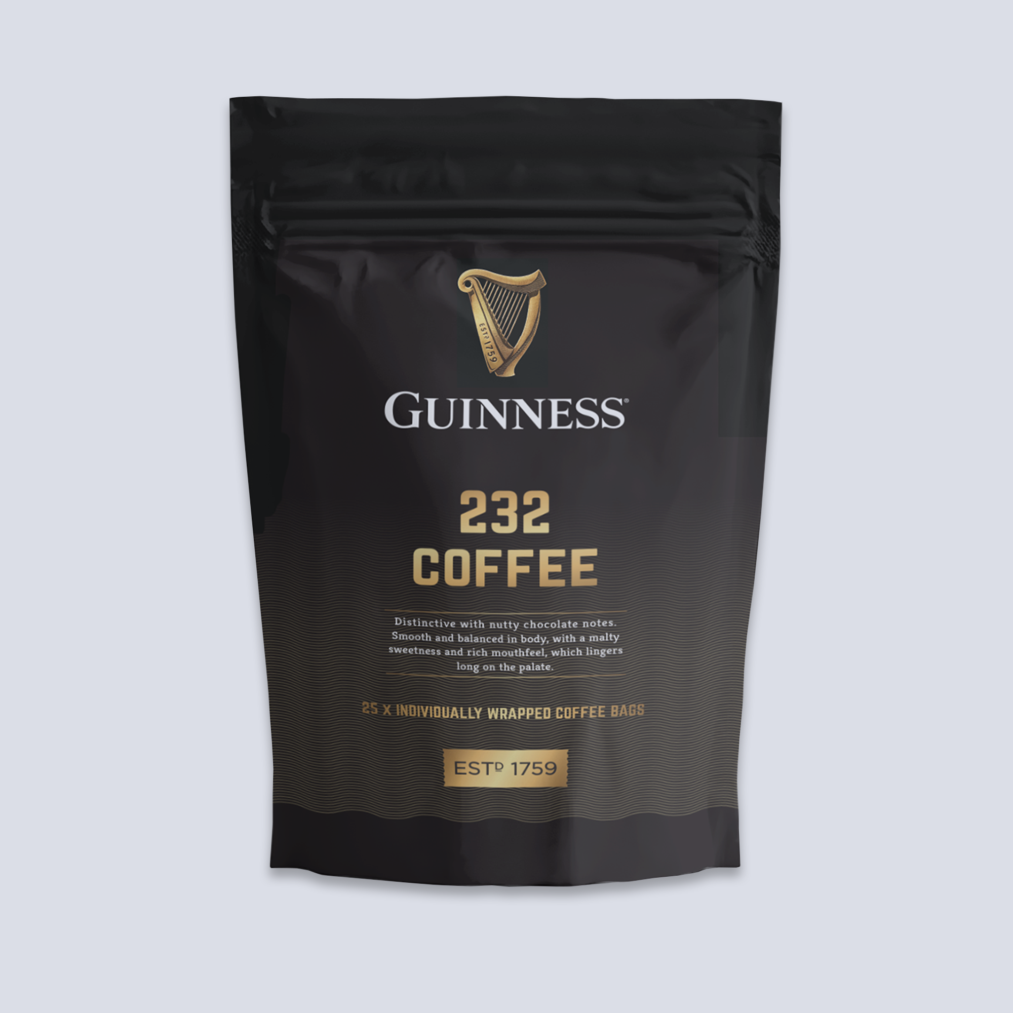 NEW Guinness 232 Coffee Bag Pouches x 25 — available to pre-order for 1 October 2026 delivery. by Tiki Tonga Coffee Roasters